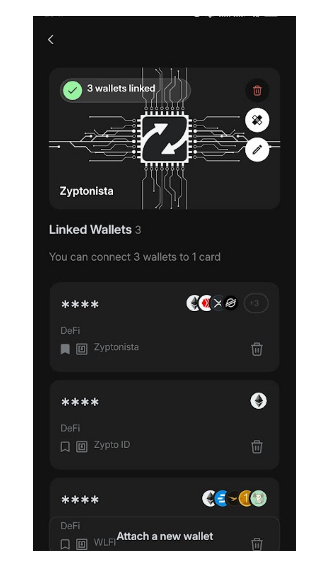 Vault Key Card screen in Zypto app